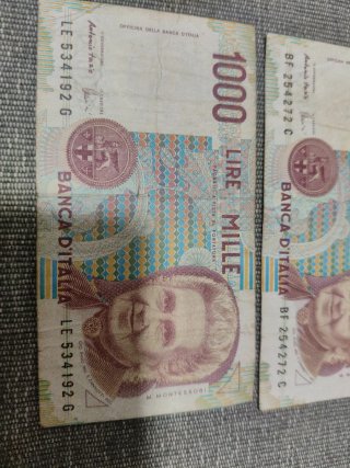 Lote 3 Billetes Liras Italianas 1000