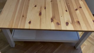 Mesa de centro IKEA madera y blanca