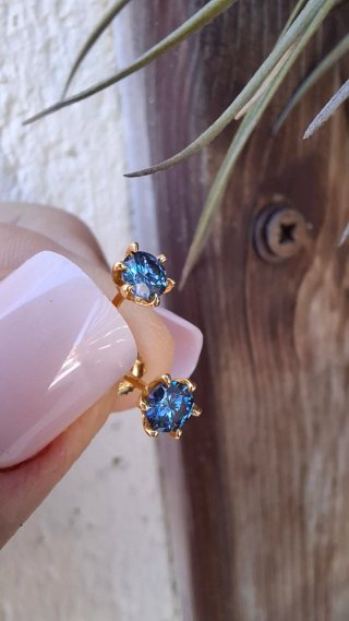 Pendientes Moissanita Zafiro Plata 925 GRA