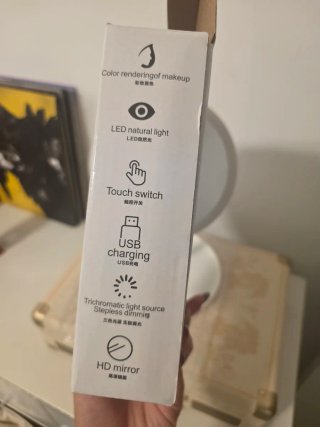 Espejo de maquillaje con luz LED