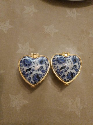 2 Cajitas Corazón Azul cobalto