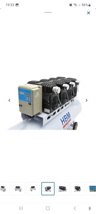 Compresor HBM 200L 4 motores sin aceite