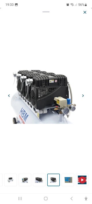 Compresor HBM 200L 4 motores sin aceite