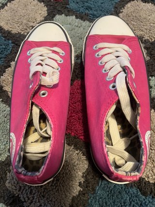 Zapatillas Mustang rosas y blancas