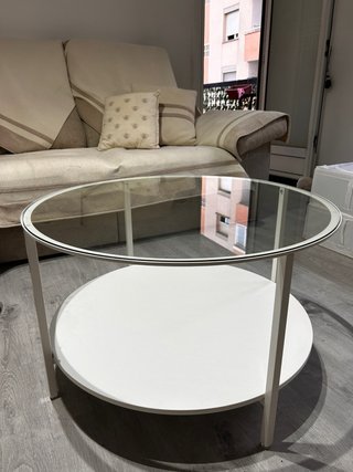 Mesa de centro cristal y metal Ikea
