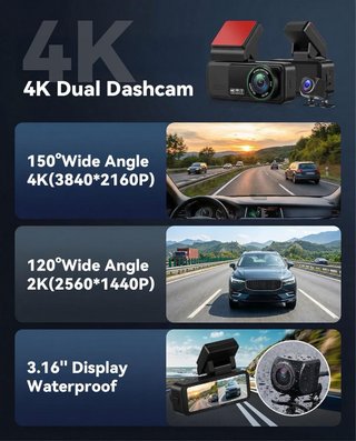 NUEVO! (69€) Dashcam 4K Coche Cámara Delantera