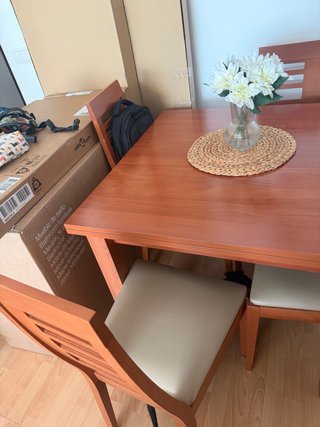 Sillas de comedor madera y piel sintética