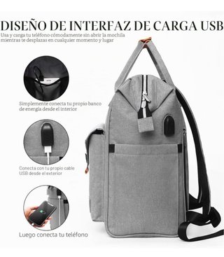 Mochila RJEU con compartimentos y Usb.