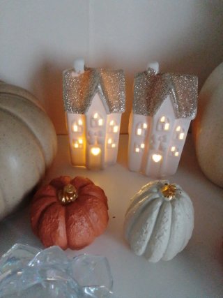 Conjunto Decoración Calabazas y Portavelas
