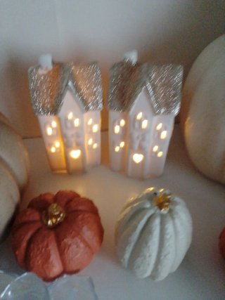 Conjunto Decoración Calabazas y Portavelas