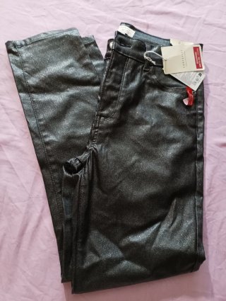 Pantalones efecto piel mujer talla 40