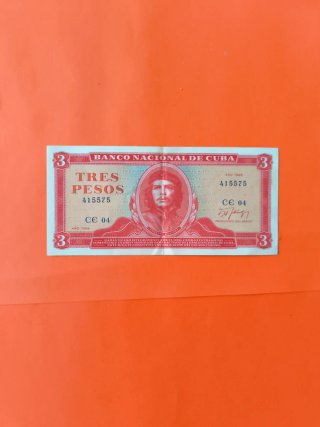 3 Pesos Cubanos Billetes 1989