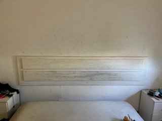 Cabecero Cama Matrimonio Madera Blanco Gris