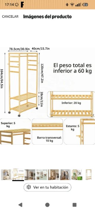 Appendiabiti a burro in bambù con ruote