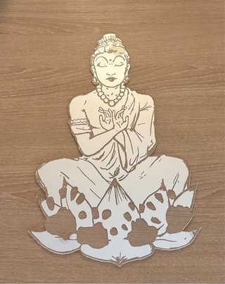 Buda Metacrilato Espejo Dorado