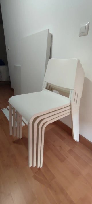 Sillas comedor blancas apilables (pack 4)