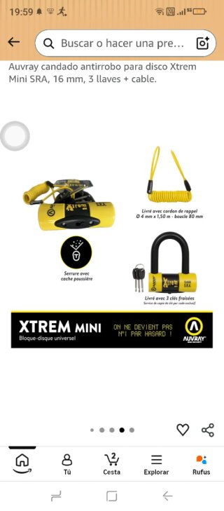 Candado Antirrobo Moto Auvray Xtrem Mini