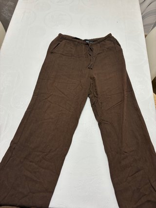 Pantalón de lino marrón