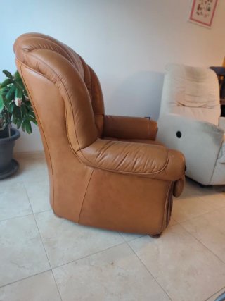 Sillón Clásico Piel Marrón Vintage