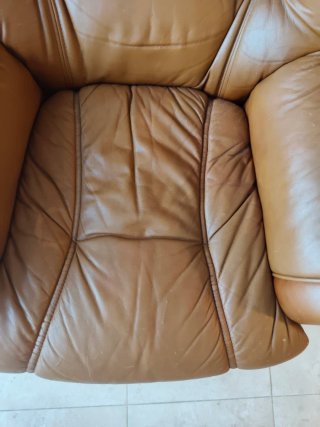Sillón Clásico Piel Marrón Vintage