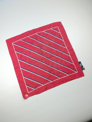 Foulard Vintage FOR INT Seta Rossa Righe Blu