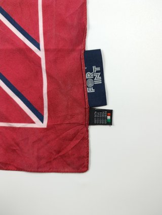 Foulard Vintage FOR INT Seta Rossa Righe Blu