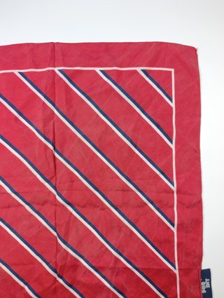 Foulard Vintage FOR INT Seta Rossa Righe Blu