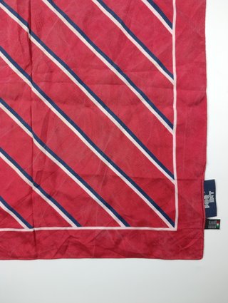 Foulard Vintage FOR INT Seta Rossa Righe Blu