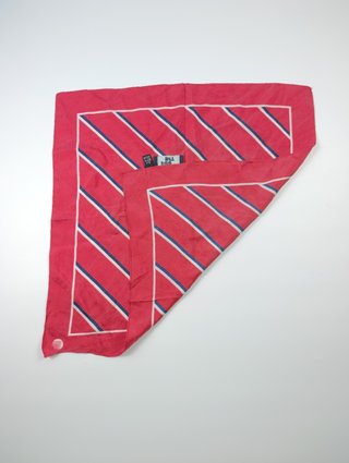 Foulard Vintage FOR INT Seta Rossa Righe Blu