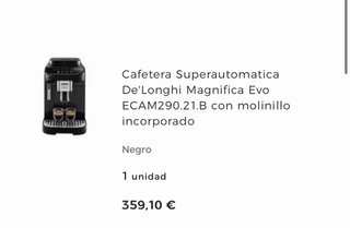 Cafetera De'Longhi Magnifica Evo ECAM290.21.B