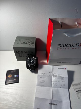 Omega x Swatch Negro/Plata