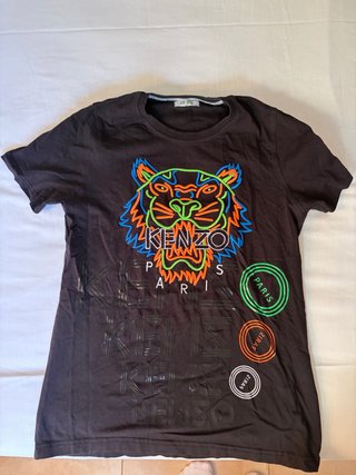 Camiseta Kenzo Tigre Neón Negra Talla M