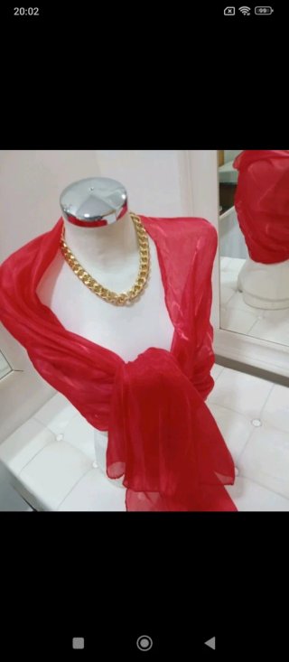 Stola coprispalle organza cangiante rossa
