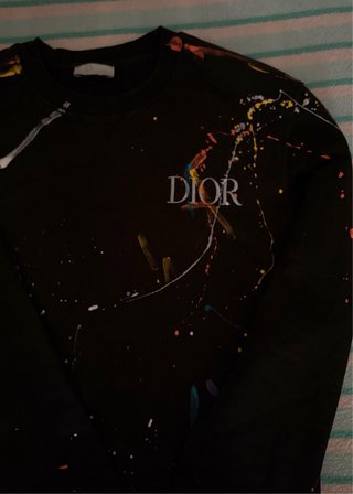 Sudadera Dior Negra con Pintura