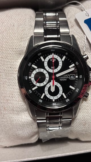 Seiko Chronograph SND371P1 Hombre Negro/Plata