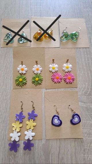 Pendientes de resina