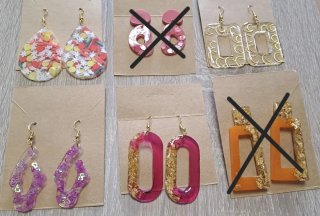 Pendientes de resina