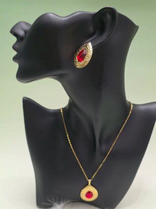 Pendientes y collar acero inoxidable