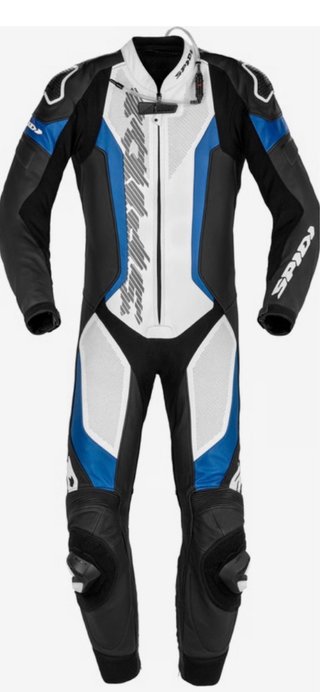Mono de moto Spidi azul, negro y blanco