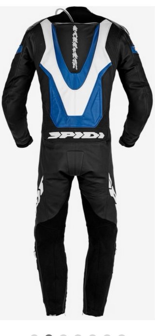 Mono de moto Spidi azul, negro y blanco