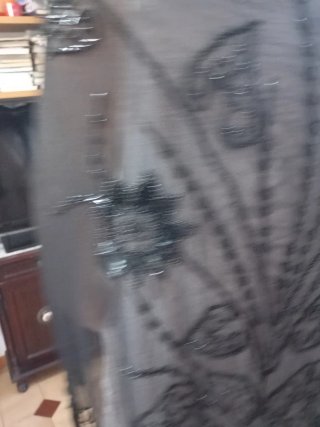 Chal antiguo seda y cuentas de azabache antiguo