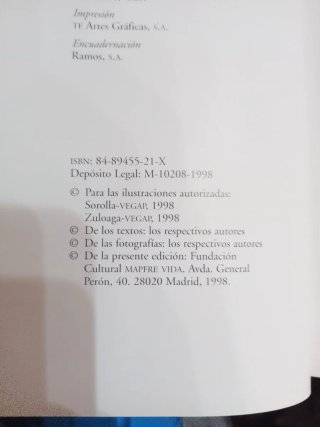 Catálogo titulado Sorolla Zuloaga
