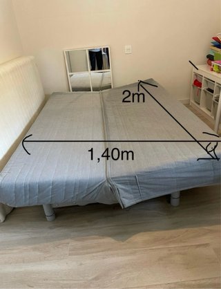 Sofá Cama Ikea Gris Tela