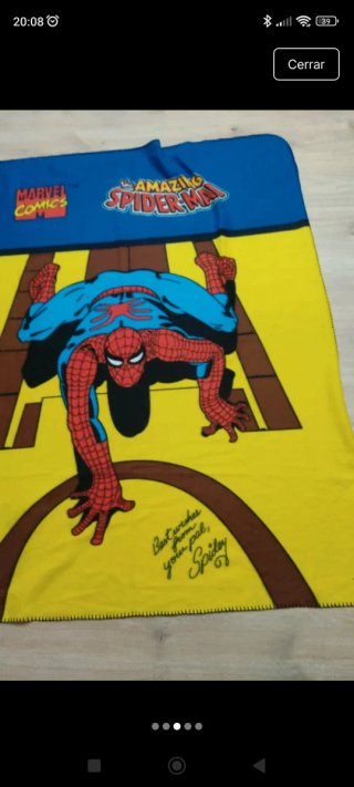 Manta Spiderman Marvel Comics. Tamaño 1,50*1,30 ap