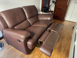 Sofá de piel reclinable 2 plazas