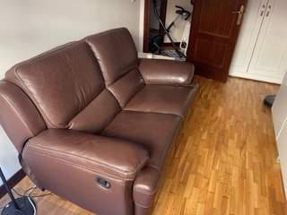 Sofá de piel reclinable 2 plazas