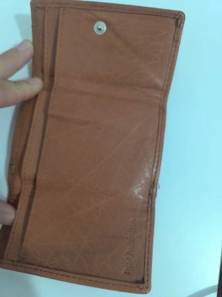 Cartera monedero de piel marrón