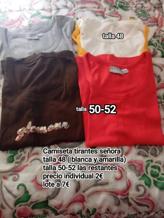 Camisetas tirantes señora talla 48 y 52