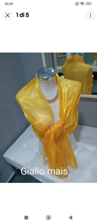 Stola coprispalle organza cangiante giallo mais