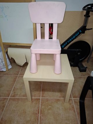 Mesa y Silla Infantil Rosa